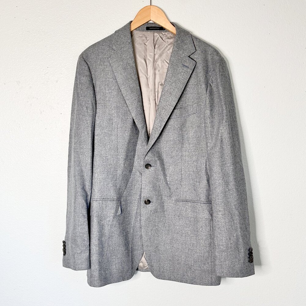 SuitSupply Wool Solbiati Suit Jacket Blazer Havana Flap 44L Blue
